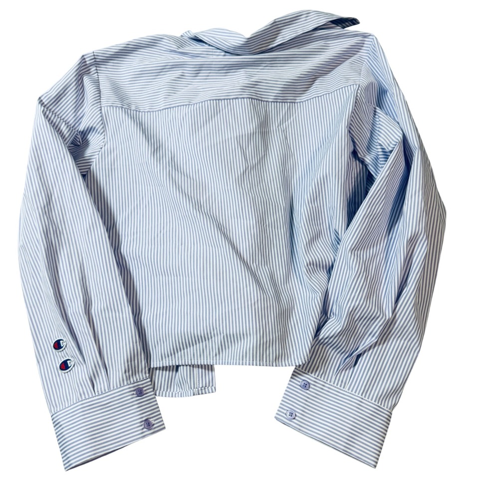 NWT Zara x Champion Girl 13-14 Button Long Sleeve Tank Purple White Ribbed Prep - Picture 7 of 7